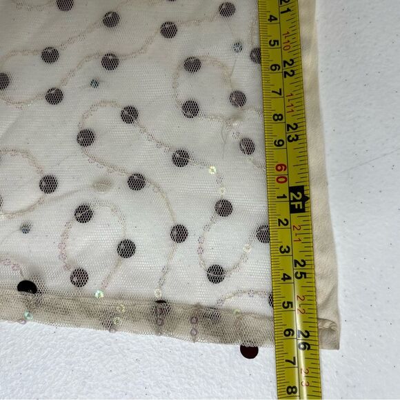 NWT Urban Outfitters Hunter Sheer Sequin Beaded Midi Cream Dress Women Medium - Picture 16 of 16